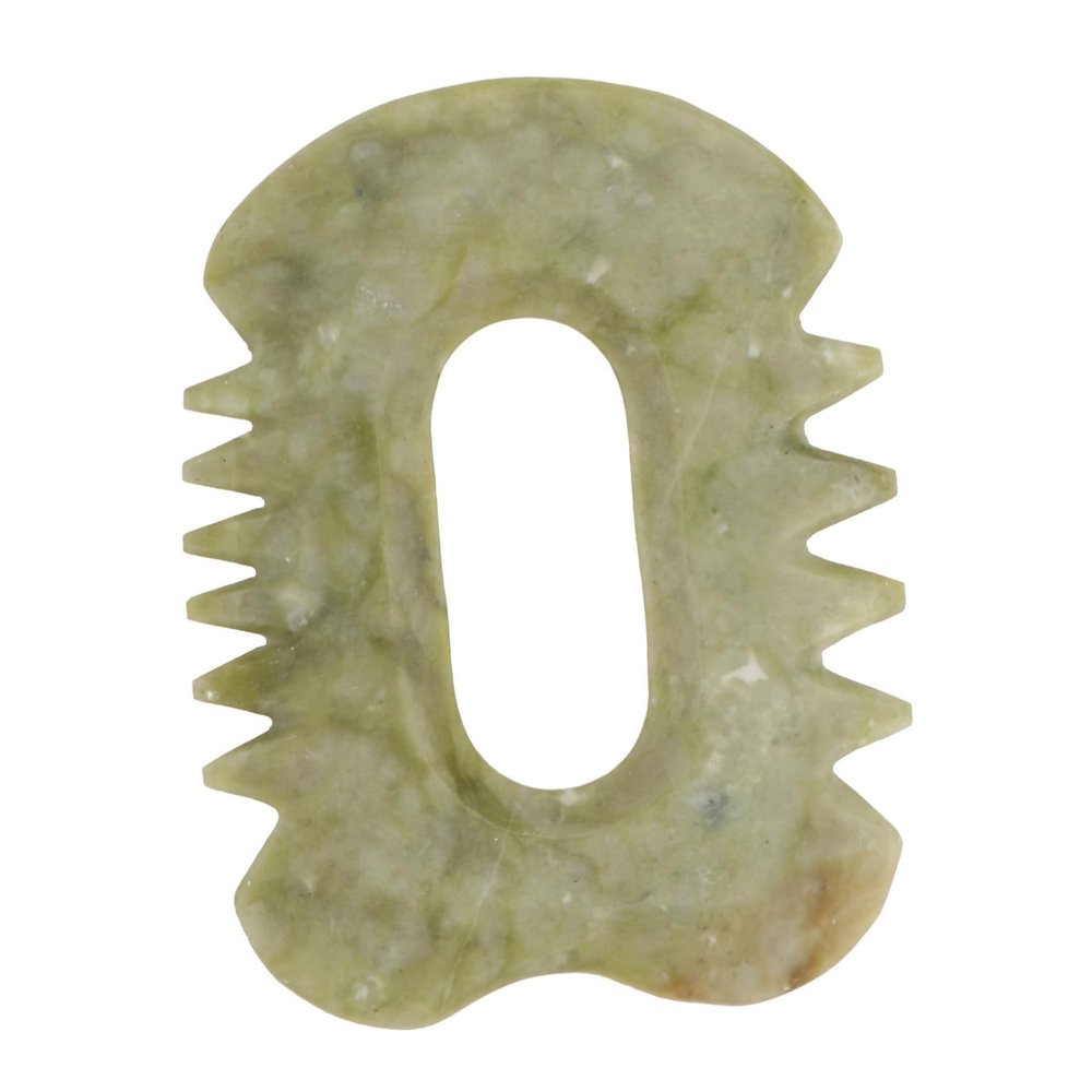 Angoily Jade Facial Massager Gua Sha Board Roller for Face Skincare Tools Jade Comb Natural Massage Tool