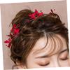 Angoily Elegant Red Headband Bridal Beads Hair Band for Wedding Evening Party Photoshoot view 3