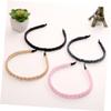 Angoily Elegant Bejeweled Headbands for Women 4 Pack Hair Hair Accessories for Wig Braid Women Headbands in Black Pink Navy view 2
