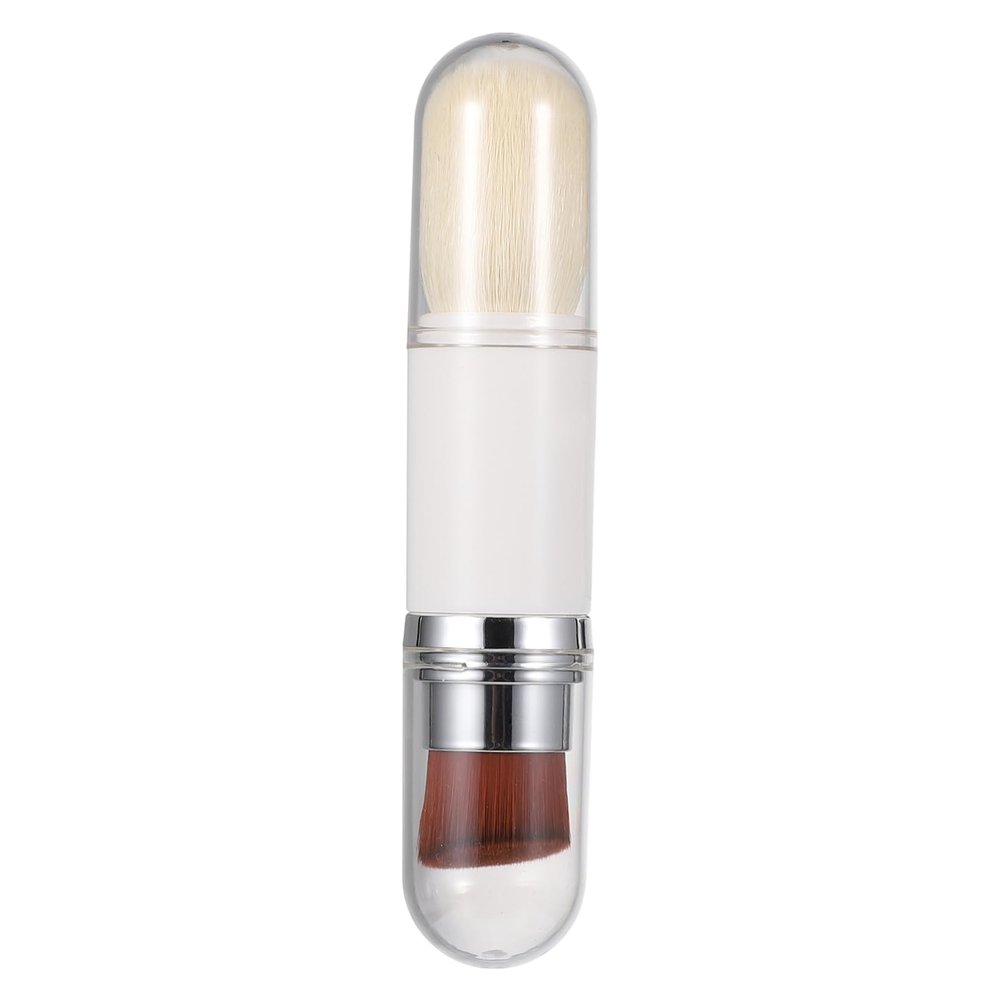 Angoily Double-headed Retractable Makeup Brush Powder Foundation Brush with Soft Fluffy Bristles for Even Application and Blending Versatile Tool for Makeup Finish