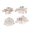 Angoily 4pcs Rhinestone Hair Comb Headband Pearl Clips Bridal Hair Accessories for Wedding Banquet view 1