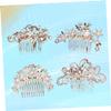 Angoily 4pcs Rhinestone Hair Comb Headband Pearl Clips Bridal Hair Accessories for Wedding Banquet view 2