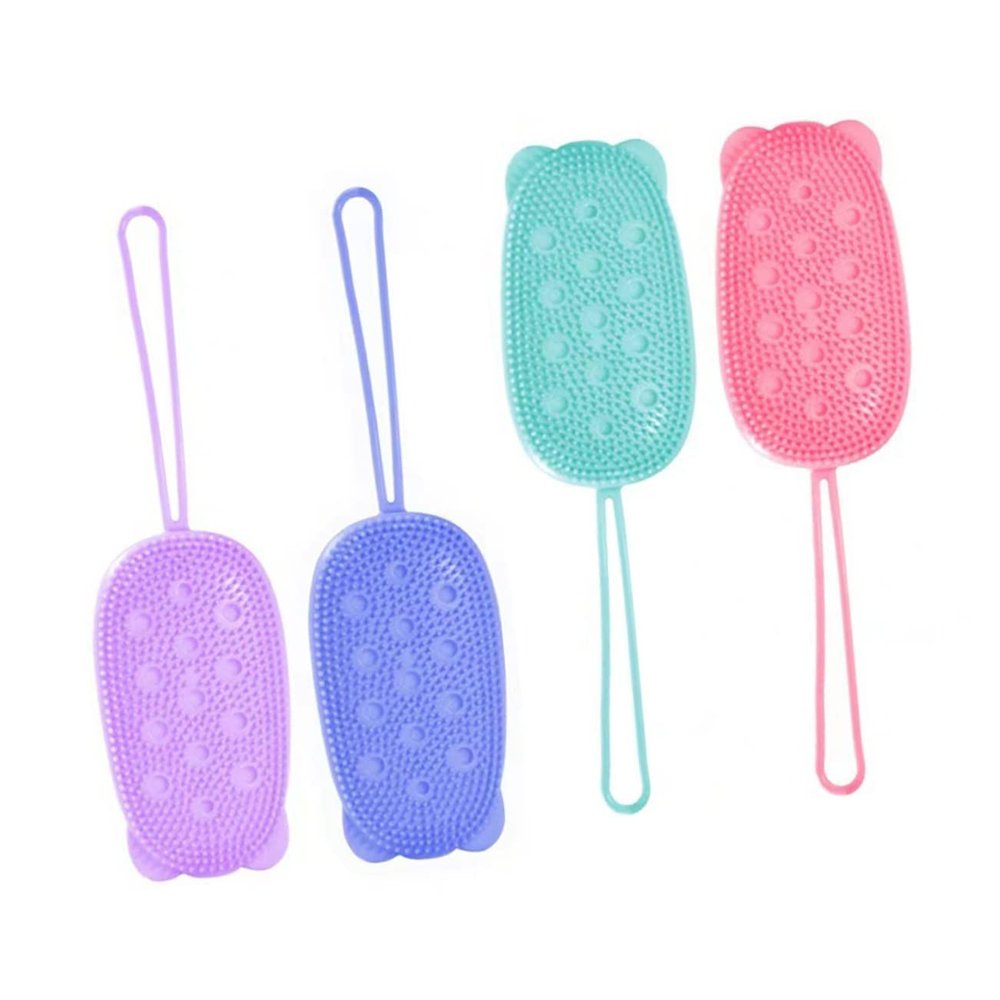 Beatifufu 4pcs Body Scrub Bath Massage Brush Silicone Bath Massage Brush Shower Scrubber for Body Exfoliating Washcloth Accessories