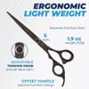 Bucchelli 5 Inch Left Handed Hair Cutting Scissors Professional - Japanese 440A Inch Barber Scissors - Micro Bevel Edge Adjustable Tension Knob (Black Left 5") view 2