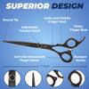 Bucchelli 7 Inch Hair Cutting Scissors Professional - Japanese 440A Barber Scissors 7 Inch - Salon Scissors for Hair -Micro Bevel Edge with Adjustable Tension Knob - Hair Shears Black (Black Right 7") view 4