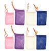 Beatifufu 8pcs Soap Foaming Net Pouch Travel- Bag with Drawstring Closure Quick Drying and Easy to Use for Skin Cleansing and Gift Giving Purple Blue Beige Pink view 1