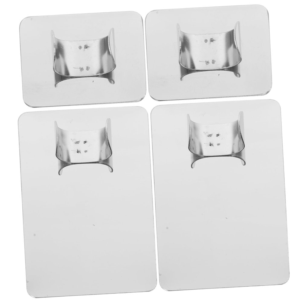 LALAFINA 4pcs Stainless Steel Makeup Mixing Palette Professional Ring Design for Foundation Blending Nail Art and Color Mixing Portable Lightweight Cosmetic Tools
