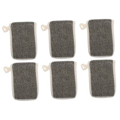 Angoily 6pcs Soap Net Bags for Foaming Exfoliating Mesh Pouch for Skin Care Durable Black Linen Soap Holder for Home Bathing Easy to Hang and Dry All Ages