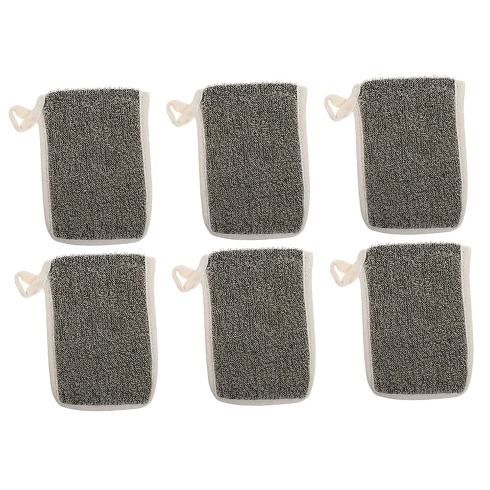Angoily 6pcs Soap Net Bags for Foaming Exfoliating Mesh Pouch for Skin Care Durable Black Linen Soap Holder for Home Bathing Easy to Hang and Dry All Ages