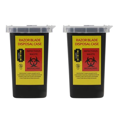 2pcs Blade Storage Box Shaving Blades Cases Waste Blades Cases Waste Blades Containers Blades Recycling Container Blades Dispenser Razor Storage Case Barbershop Supplies