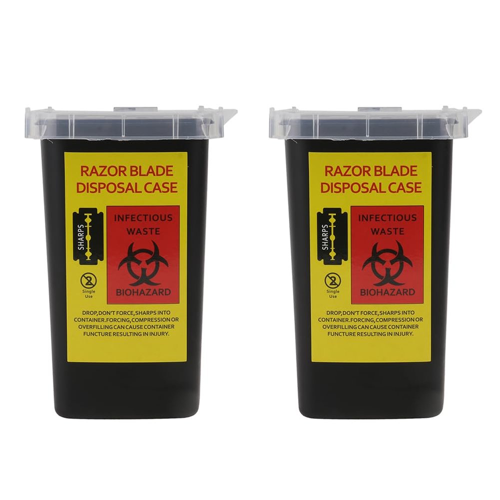 2pcs Blade Storage Box Shaving Blades Cases Waste Blades Cases Waste Blades Containers Blades Recycling Container Blades Dispenser Razor Storage Case Barbershop Supplies