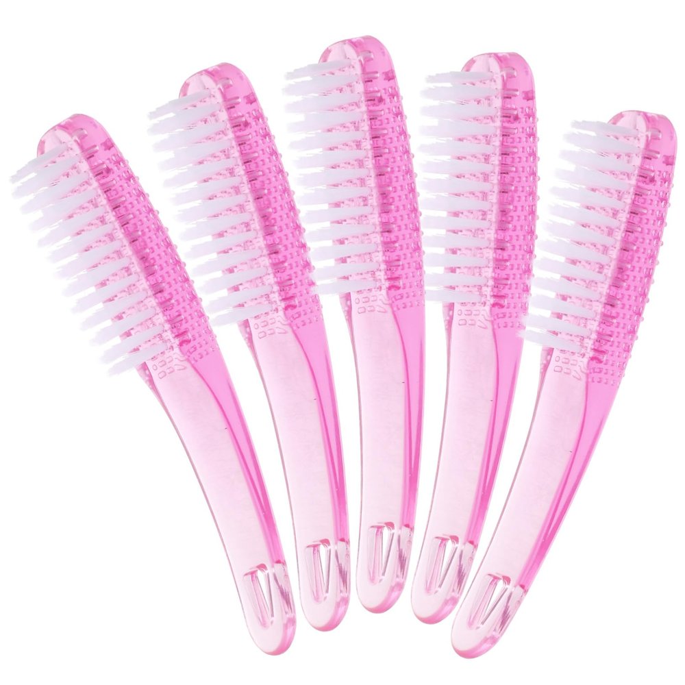 Mipcase 5pcs Handle Nail Brush for Cleaning Fingernails Nail Duster for Manicure and Pedicure Compact for Home and Travel Use