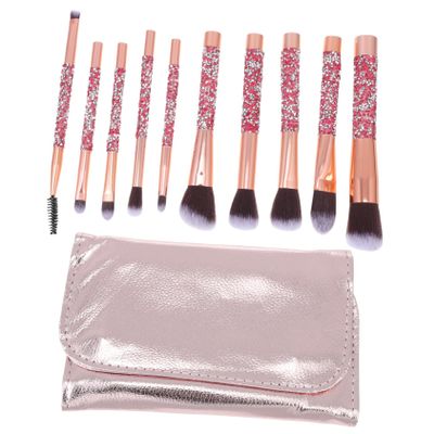 DOITOOL Diamond Makeup Brush Set 10pc Makeup Tool Professional Cosmetics Brush for Eye Shadow Foundation Blush