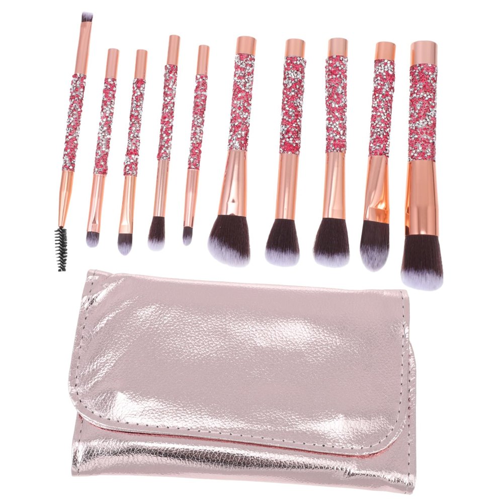 DOITOOL Diamond Makeup Brush Set 10pc Makeup Tool Professional Cosmetics Brush for Eye Shadow Foundation Blush