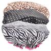 Beatifufu 3Pcs Double Layer PEVA Waterproof Shower Caps for Women Comfortable Hair Washing Hats Reusable Daily Use Sleep Caps for Girls view 1