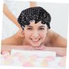 Beatifufu 3Pcs Double Layer PEVA Waterproof Shower Caps for Women Comfortable Hair Washing Hats Reusable Daily Use Sleep Caps for Girls view 3