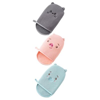 Angoily 3pcs Bath Towel Gloves Exfoliating Brush Shower Loofah Body Scrubber for Deep Cleaning