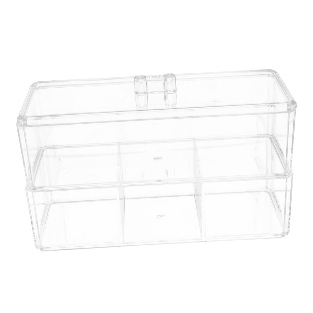 Angoily 2-Layer Cosmetic Puff Holder Case Acrylic Makeup Sponge Box for Easy Organization