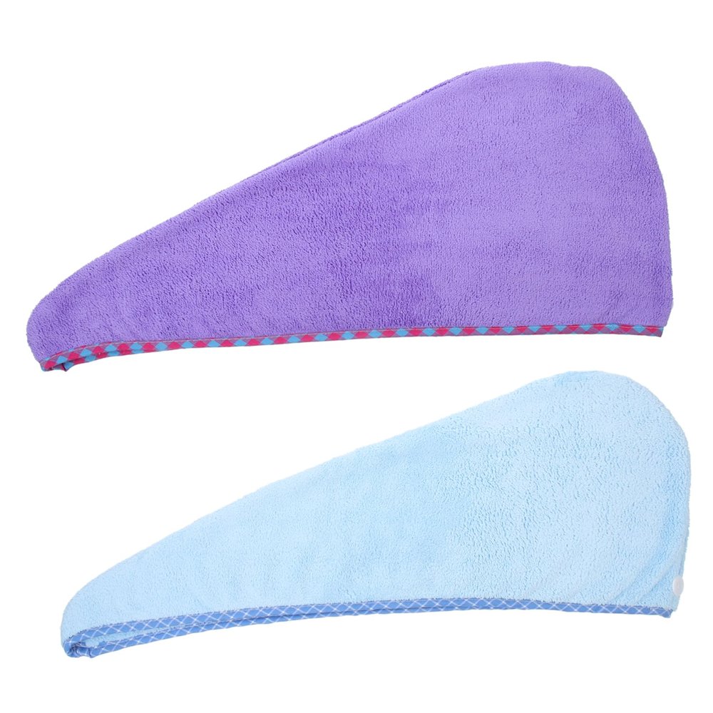 Beatifufu 2pcs Comfortable Hair Wrap Towel Fast-Drying Coral Fleece Head Towels for Women Practical Hair Drying Bonnet Lake for Home Use and Office