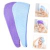 Beatifufu 2pcs Comfortable Hair Wrap Towel Fast-Drying Coral Fleece Head Towels for Women Practical Hair Drying Bonnet Lake for Home Use and Office view 3