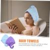 Beatifufu 2pcs Comfortable Hair Wrap Towel Fast-Drying Coral Fleece Head Towels for Women Practical Hair Drying Bonnet Lake for Home Use and Office view 4