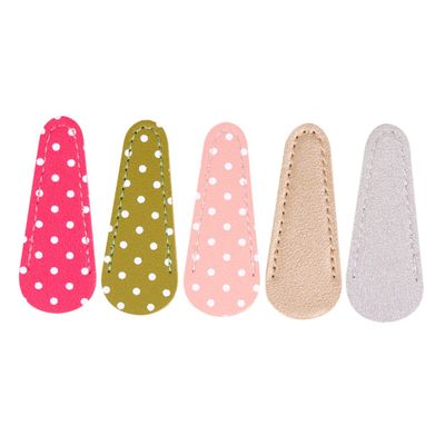 Angoily 5pcs Embroidery Scissors Leather Cover with Protective Sheath Portable Multi-color Scissor Protector for Eyebrow Trimming Crafting and Sewing Projects