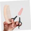 Angoily 5pcs Embroidery Scissors Leather Cover with Protective Sheath Portable Multi-color Scissor Protector for Eyebrow Trimming Crafting and Sewing Projects view 3
