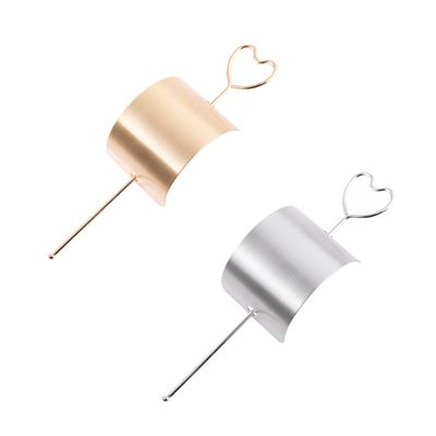 Beatifufu 2pcs Elegant Hair Cuff Bun Holders High Polished Geometric Hair Accessories for Women Stylish Bun Clips for Casual Formal Hairstyles Gold and Silver