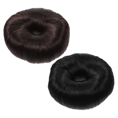 Beatifufu 2pcs Hair Donut Bun Maker Set for Girls Messy Chignon Hair Extension Rings Soft Natural-looking Updo Styling Tool for Weddings Prom and Daily Use