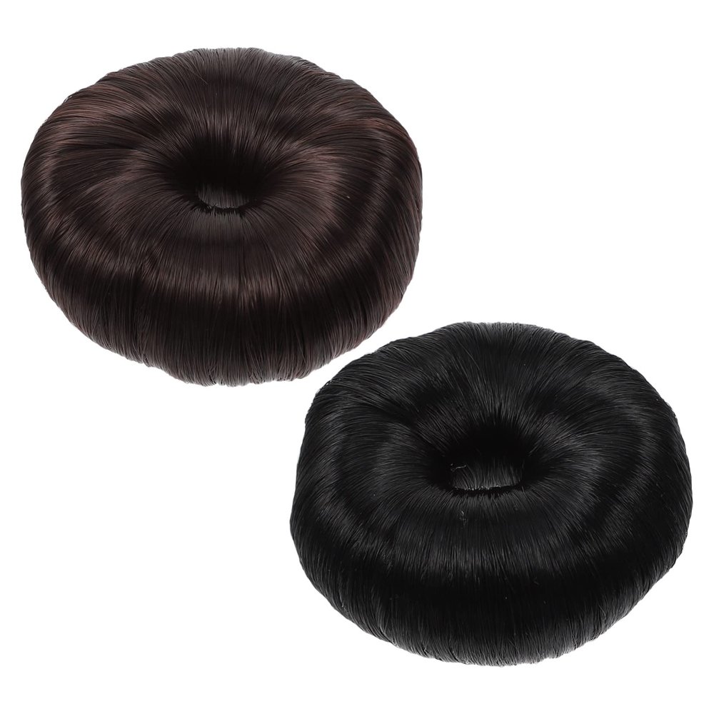 Beatifufu 2pcs Hair Donut Bun Maker Set for Girls Messy Chignon Hair Extension Rings Soft Natural-looking Updo Styling Tool for Weddings Prom and Daily Use