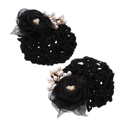 Didiseaon 2pcs Hair Bun Net Clips Women Flower Hairpin Bun Clips for Hair for Women Snoods