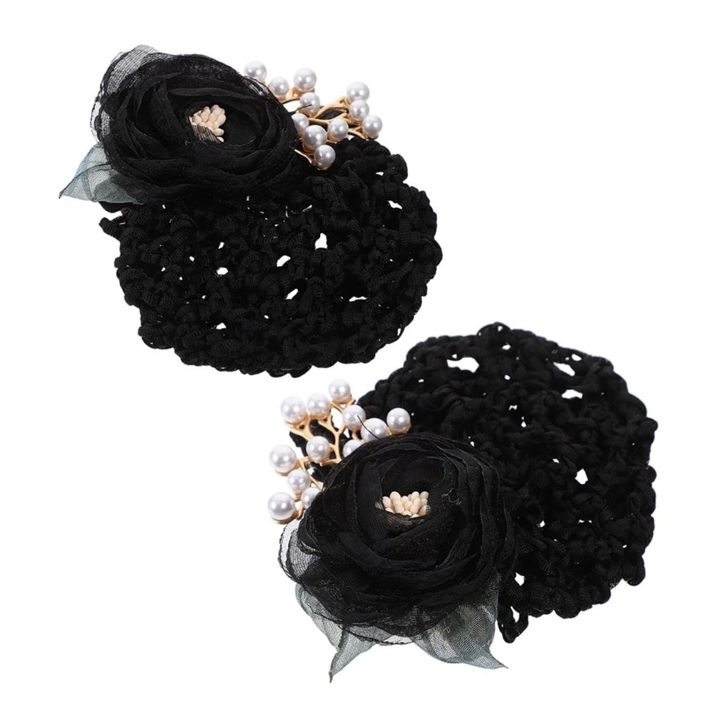 Didiseaon 2pcs Hair Bun Net Clips Women Flower Hairpin Bun Clips for Hair for Women Snoods
