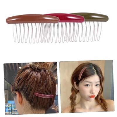 Beatifufu 3pcs Easy to Use Side Hair Combs Detangling Hair Parting Comb Styling Accessory for Women and Girls