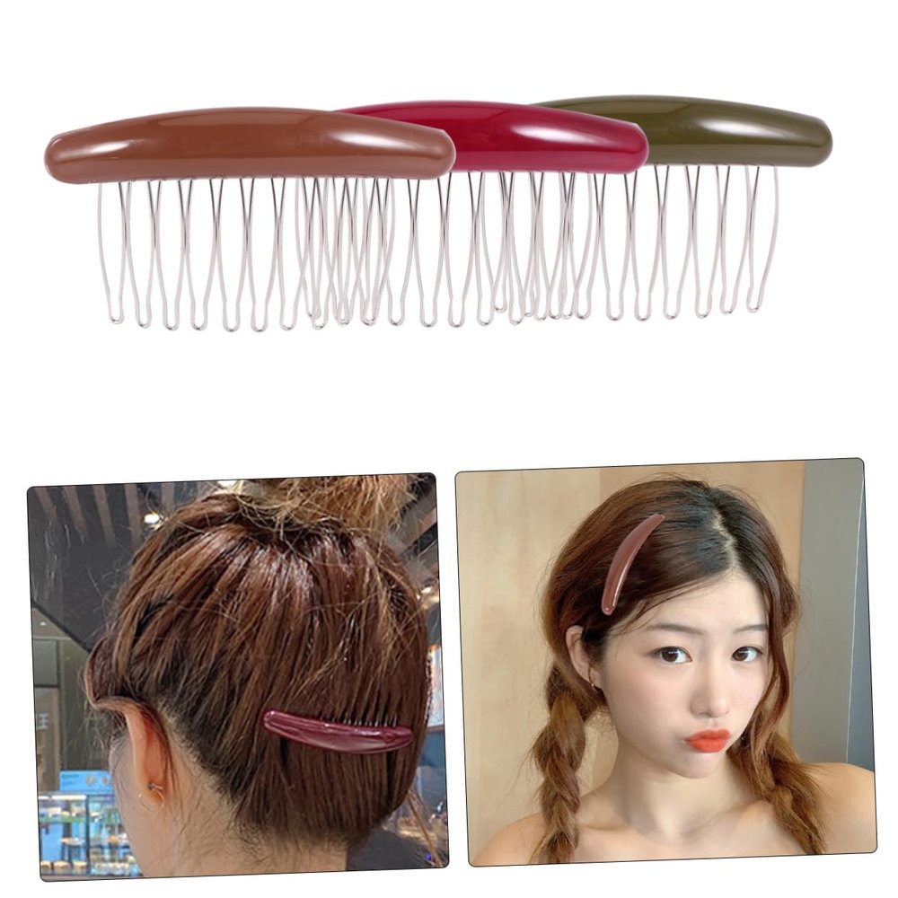 Beatifufu 3pcs Easy to Use Side Hair Combs Detangling Hair Parting Comb Styling Accessory for Women and Girls
