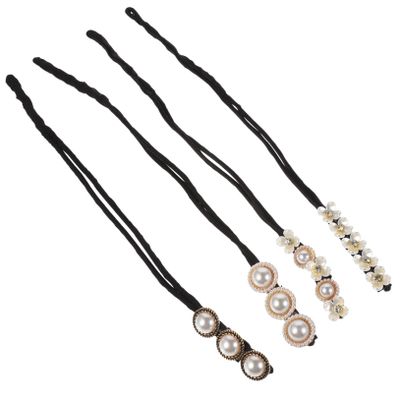 Beatifufu 4pcs Hair Bun Maker Set Chic Shell Flower Pearl Design Styling Tool for Women Easy Hair Design Accessories for Buns and Elegant Updos