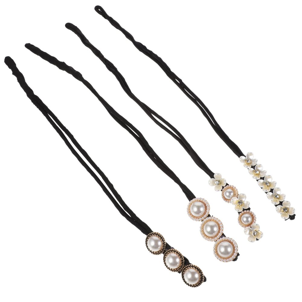 Beatifufu 4pcs Hair Bun Maker Set Chic Shell Flower Pearl Design Styling Tool for Women Easy Hair Design Accessories for Buns and Elegant Updos