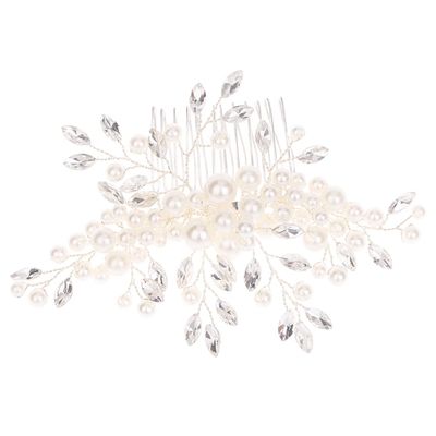 Angoily 1pc Rhinestone Hair Comb Elegant Wedding Headdress Handmade Bridal Accessory for Women Stunning Photography Prop for Banquets and Special Occasions