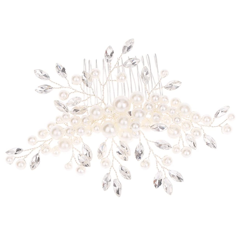 Angoily 1pc Rhinestone Hair Comb Elegant Wedding Headdress Handmade Bridal Accessory for Women Stunning Photography Prop for Banquets and Special Occasions