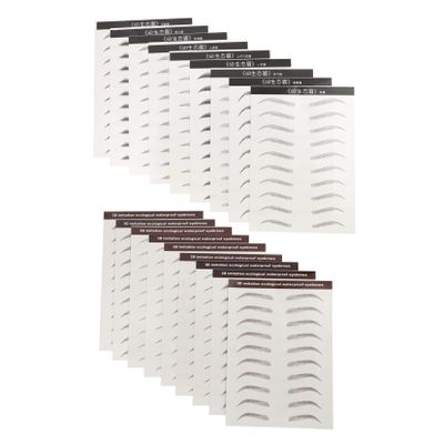 Beatifufu 18pcs Natural Fake Eyebrow Stickers Tattoos for Boys and Girls Adults Hair-like Brow Stencil for Makeup