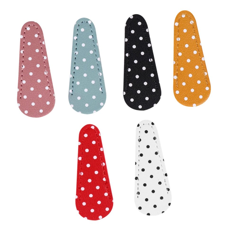 Angoily 6pcs Embroidery Scissors Protective Pu Cover Mixed Color for Eyebrow Grooming Safe Storage Lightweight Sheath for Needlework and Crafting