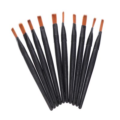 Angoily 100pcs Black Aluminum Tube Lip Brush Mini Fiber Eyeshadow Lip Makeup Applicators