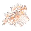 Angoily Bridal Hair Comb Delicate Rose Gold Headpiece for Weddings Elegant Floral Hairpin Accessories for Brides and Special Occasions Confidence and Charm view 1