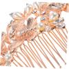 Angoily Bridal Hair Comb Delicate Rose Gold Headpiece for Weddings Elegant Floral Hairpin Accessories for Brides and Special Occasions Confidence and Charm view 2