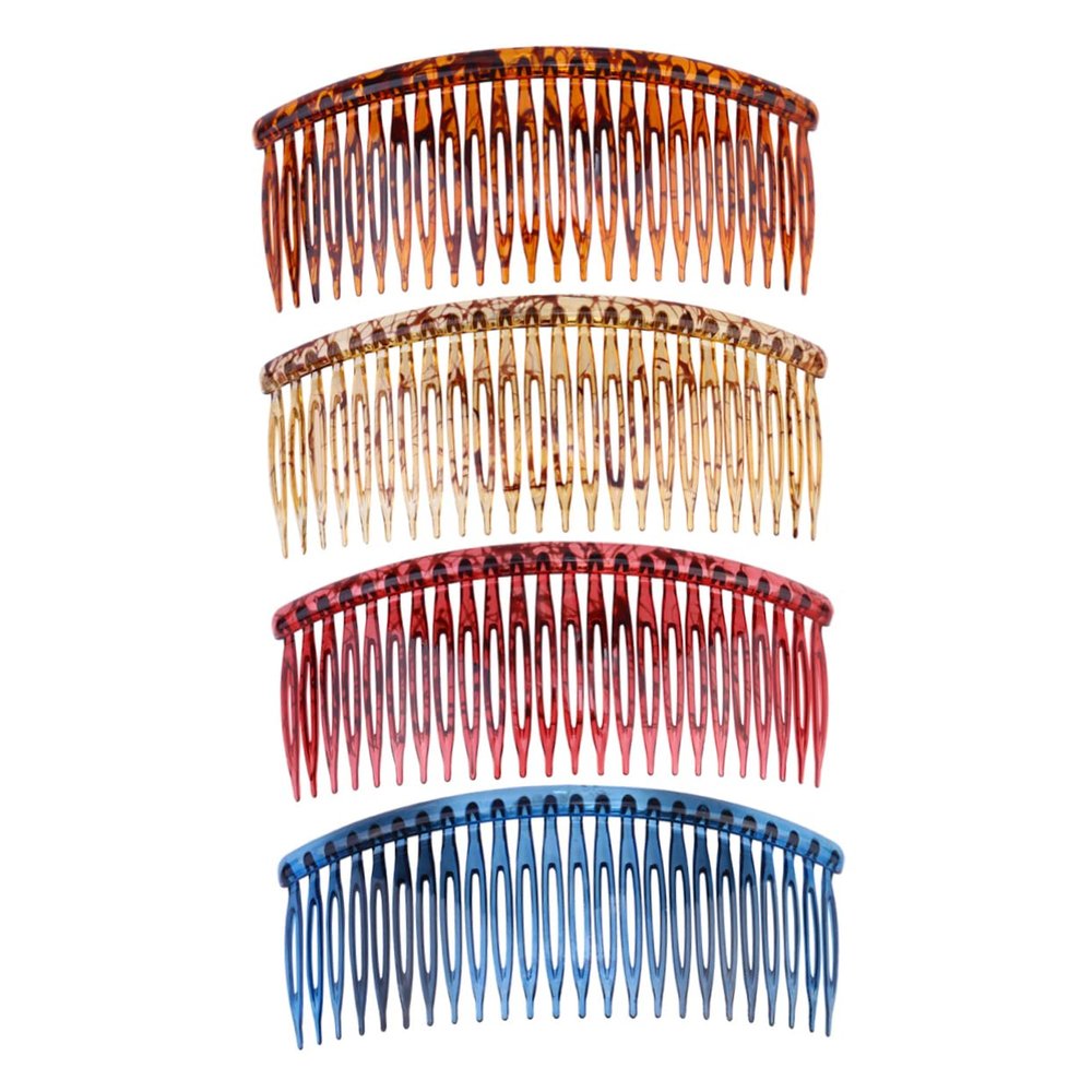 Beatifufu 4pcs Hair Combs Resin Teeth Hair Combs Accessory Clips Jewelry Making Tools for Women Random Color