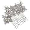 Beatifufu 1pc Bridal Hair Comb Clip Rhinestones Bohemian Hair Accessory for Weddings Parties Special Occasions Handmade Headwear for Brides Bridesmaids Silver view 1