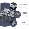 Beatifufu 1pc Bridal Hair Comb Clip Rhinestones Bohemian Hair Accessory for Weddings Parties Special Occasions Handmade Headwear for Brides Bridesmaids Silver view 3