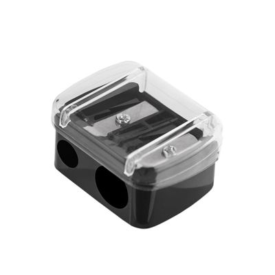 NOLITOY 30pcs Double Hole Pencil Sharpener for Eyebrow and Lip Liner Portable Makeup Tool for Precise Cosmetic Application Black