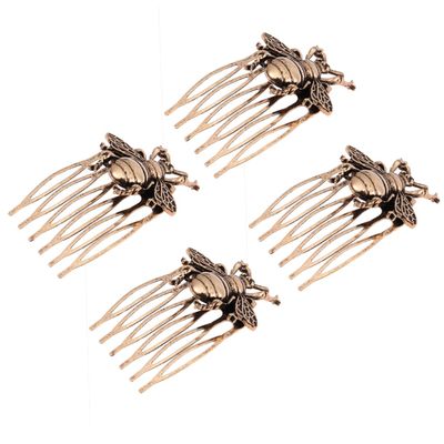 Beatifufu 4pcs Vintage Hair Combs Bee Bridal Accessories for Wedding Party Banquet Elegant Antique Design for Up- and Buns Easy to Insert