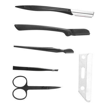 Didiseaon Elegant Eyebrow Razor Set Includes Trimmer Comb Tweezers Scissors Shaper Makeup Tools for Travel Home