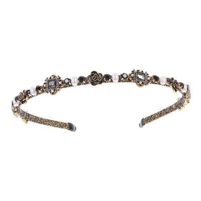 Angoily Elegant Rhinestone Hairband for Girls Vintage Floral Headband Accessory for Weddings and Parties Lightweight Decorative Headdress for Daily Wear and Special Occasions